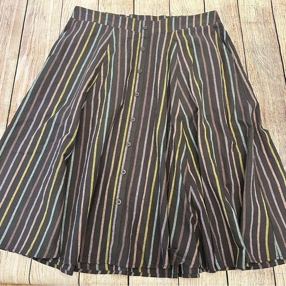 Torrid Striped Midi Skirt Size 1X A-Line Retro 50s Button Down Full Pinup Circle - Picture 5 of 10